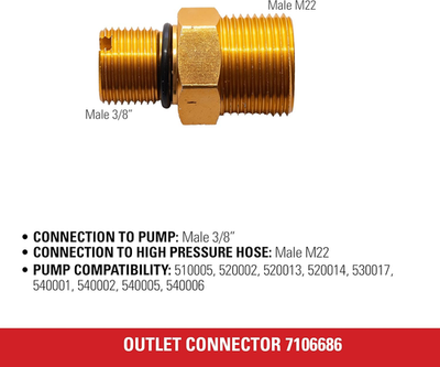 #ad Cleaning 7106686 Outlet Connector for Gas Powered Pressure Washer Pumps Gold $25.59