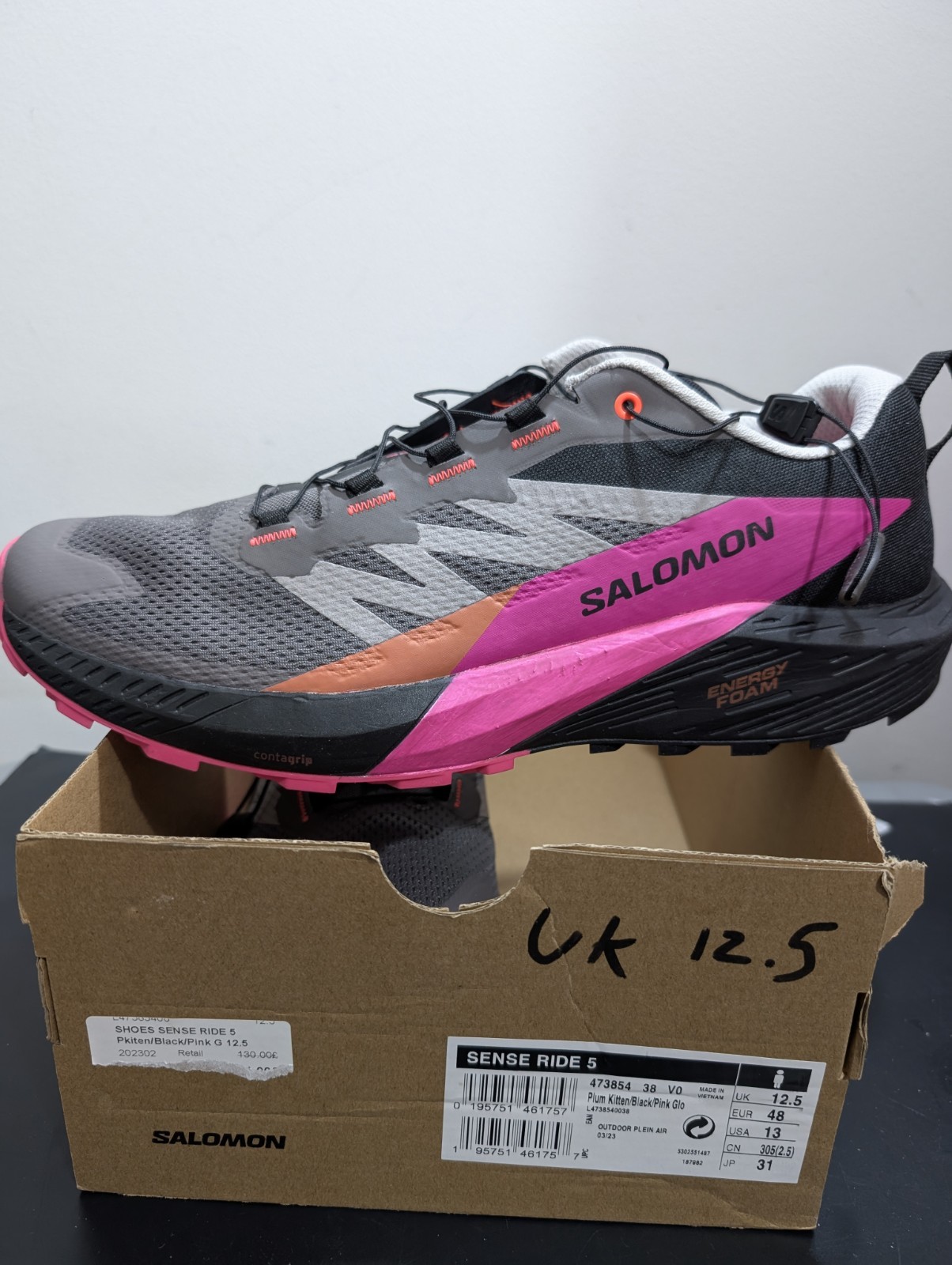 Scarpe da trail running Salomon Sense Ride 5 taglia UK 12 5