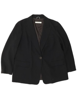 Marina Rinaldi Damen 1 Knopf Blazer Jacke Größe 23 Medium Schwarz CS11