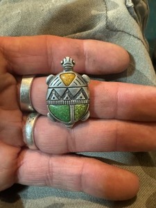 Native American Inlay turtle pendant (Sterling)