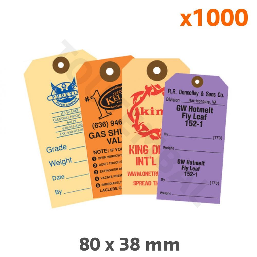 Étiquette américaine personnalisée 1 couleur 80 x 38 mm au design épuré pour joaillerie