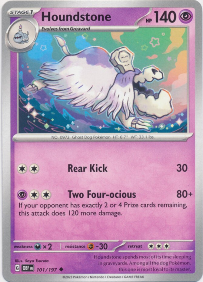 Houndstone - 101/197 - Uncommon (Near Mint) Obsidian Flames - Psychic Pokémon