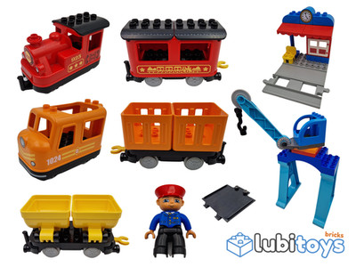 Lego  DUPLO Eisenbahn TRAIN Lokomotive Waggons Station Bahnhof PUSH&GO Zug