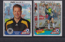 2 Bilder - Sticker Hanuta / Duplo - WM 1994 - Andreas Köpke   Nr. 1 + 2