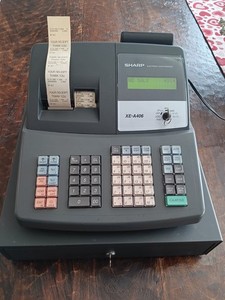 Sharp XE-A406 Electronic Cash Register With Keys Manual Fully Tested