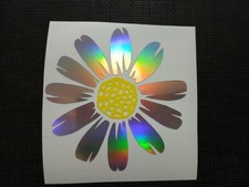 Perfect Cute Daisy Flower Holo Silver Sticker Vinyl Decal Waterproof to Decorate