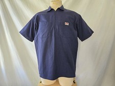 Vintage Ben Davis Work Shirt Large 1/2 Zip Navy Workwear USA made
