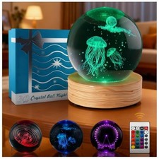 3+1 Combo Crystal Ball Night Light Gift Set - 16-Color Remote Control Dimming,