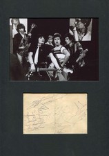 ROCK BAND The Rolling Stones autographs, signed card & mounted