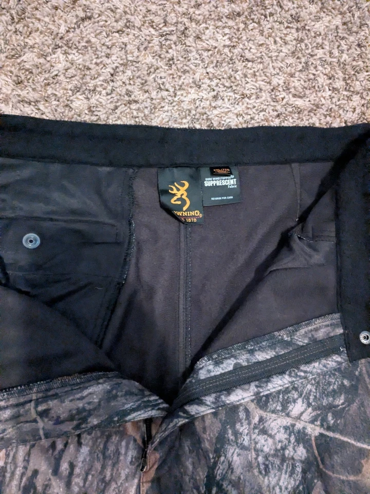 Browning XXL Camo Hunting Pants Gore Windstopper Supprescent Fabric Mossy Oak - Image 3 of 4