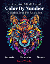 Adult Color by Number Coloring Book for Relaxation Stress Relief Mandalas  Nat