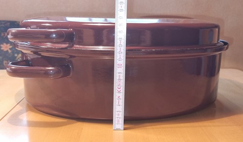 Gänsebräter Bratentopf Schmortopf Oval mit Deckel 41cm Stahl emailliert - Bild 6 von 6