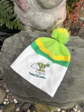 Vintage 70  s Peanuts Snoopy Wool White Pom Pom Beanie OSFA Oregon