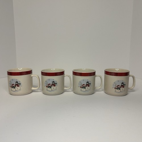 Vtg Christmas Snowman ROYAL SEASONS Stoneware 17 Piece 4 Place Settings Holidays - Picture 18 of 24