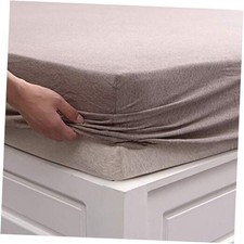 Jersey Knit Cotton Fitted Bottom Sheet ONLY No Flat Sheet Queen Heather Brown
