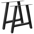 2 x BLACK STEEL TABLE LEGS 70x72CM, COPPER TABLE FOR FURNITURE, TABLE LEGS A...