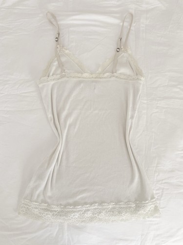 vintage hollister white lace bow long vest tank cami top y2k coquette 2000s ♡ - Picture 3 of 3