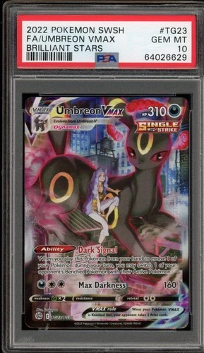 Pokemon Umbreon VMAX Brilliant Stars Trainer Gallery Full Art #TG23 PSA 10