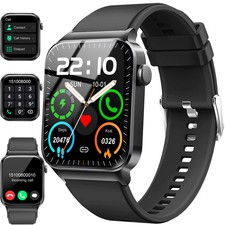 Black Smart Watch, 1.85 Smartwatch (Answer/Make Call), IP68 Waterproof Fitness