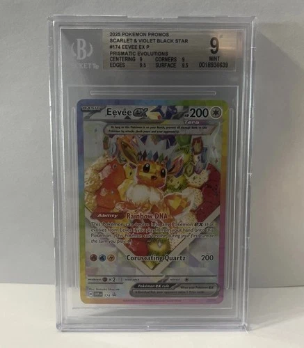 Pokémon TCG Prismatic Evolutions Eevee EX 174 Black Star Promo Card BGS 9