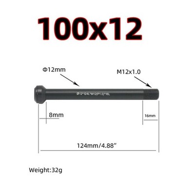 Thru Axle Lever Aluminum Alloy Bicycle Bike Black 100x12mm/142x12mm/148x12mm