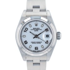 Rolex Date Oyster Perpetual 79160 SS White Arabic Dial Oyster Watch w/ Box Paper