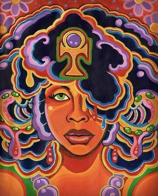 Erykah Badu Abstract Painting Canvas Wall Art High Quality Print