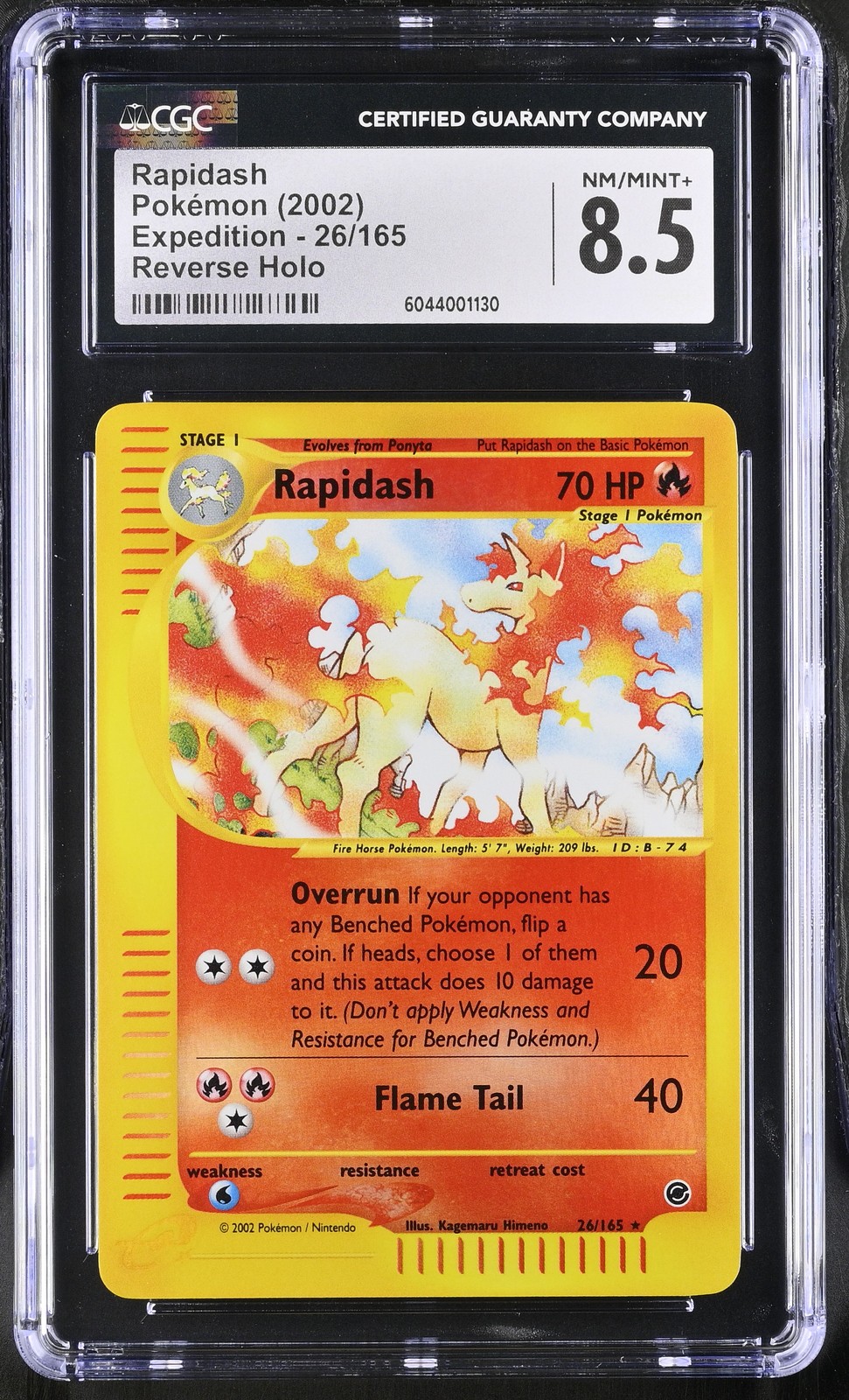 CGC 8.5 Rapidash 2002 Expedition 26/165 Reverse Holo Pokemon Card
