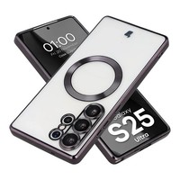 HandyhüLle FüR Galaxy S25 Ultra Bizon Case Cover SchutzhüLle Transparent-Schwarz