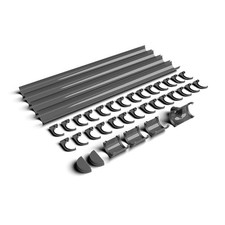 FloPlast 16mtr 170mm Industrial/Xtraflo Gutter Kit - Standard - Grey