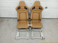 Bmw 328ic E36 Convertible Pair Of Aftermarket Front Leather Seat Tan Fits 92-99