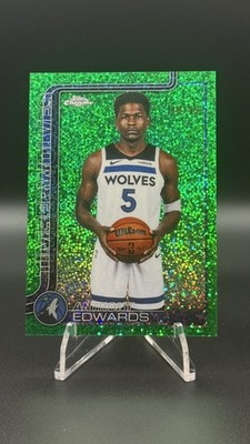2025-26 Topps Chrome Update Anthony Edwards Green Sparkle Image Variation 8/99