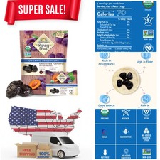 Organic Pitted Prunes - 5 Individual Gourmet Snack Packs  Healthy 