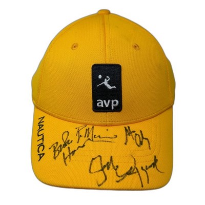 AVP Logo Patch Slideback Hat Yellow One Size Adjustable Nautica W/Tags Signed