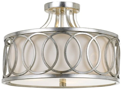 Crystorama Graham 15" Wide Antique Silver Ceiling Light - Picture 2 of 6