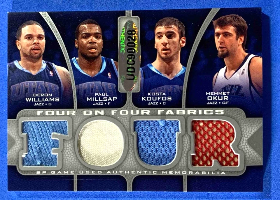 Millsap Aldridge Bayless Okur Koufos 2009-10 SP Game Used Four on Four Patch /99 - Image 2 of 2