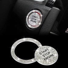Bling Car Engine Start Button Cover Diamond Crystal Push Start Ring Sticker Spar