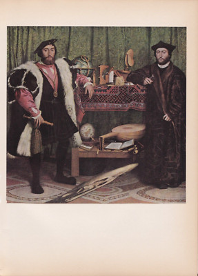 1939 Vintage ''THE AMBASSADORS'' by HOLBEIN The Younger Color Art Plate Lithograph