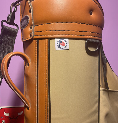 Vintage Ron Miller Pro Model Two Tone Brown Golf Bag Made in