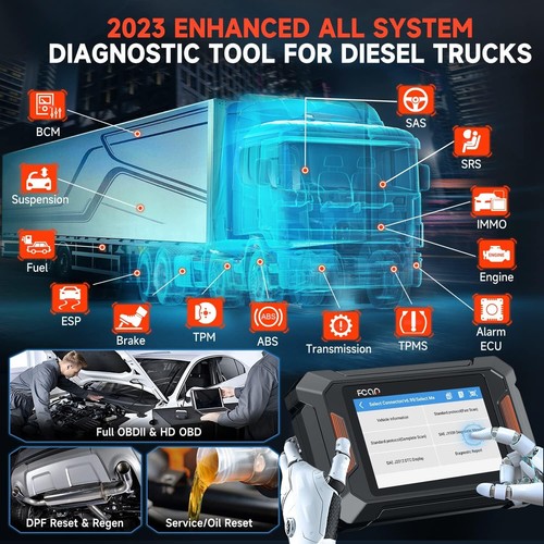 Fcar F802 Heavy Duty Truck Scanner HD All System DPF Regen Oil Reset Diagnostic - Picture 3 of 10