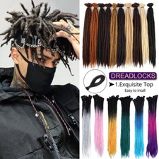 US 100 Handmade Dreadlocks Twist Crochet Braiding Hair Extensions Men Faux Locs