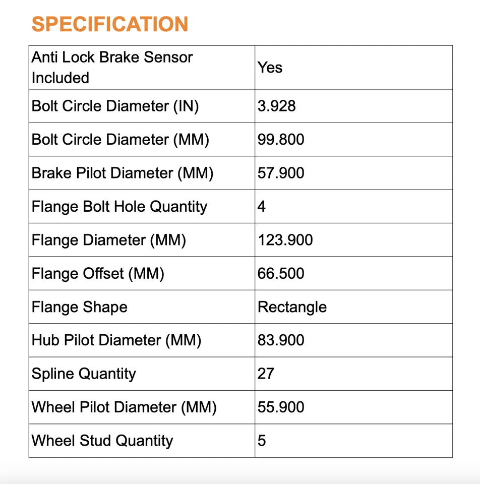Conjunto de cojinete de cubo de rueda trasera 4x4 MOOG para Subaru Impreza Forester Crosstrek Foto 3 de 4
