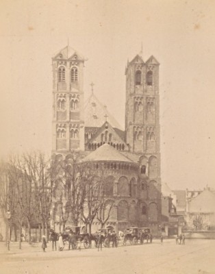 Köln St. Gereon Kirche Pferdewagen Deutschland altes Foto 1890