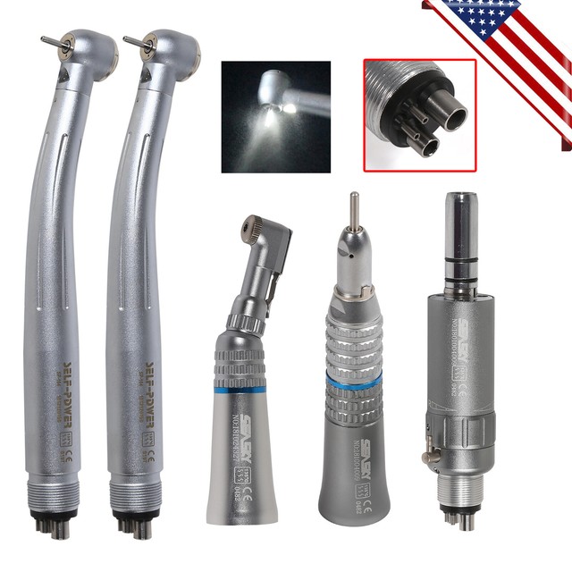 US!! NSK Style 4Holes Dental LED High Low Speed Handpiece Air Turbine