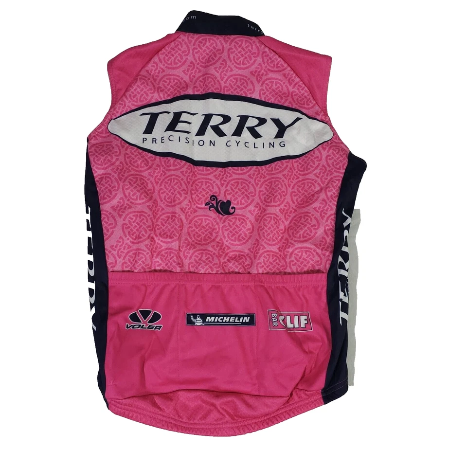 Camiseta deportiva de ciclismo Terry Precision para mujer S sin mangas cremallera completa Race rosa raglán Foto 3 de 4