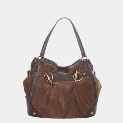 Authentische klassische Gucci schokobraune Wildleder Horsebit