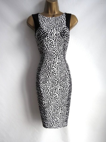 Robe Noire Imprimé Animalier Ann Taylor - Taille 4 Petites - Style Wiggle Plissé