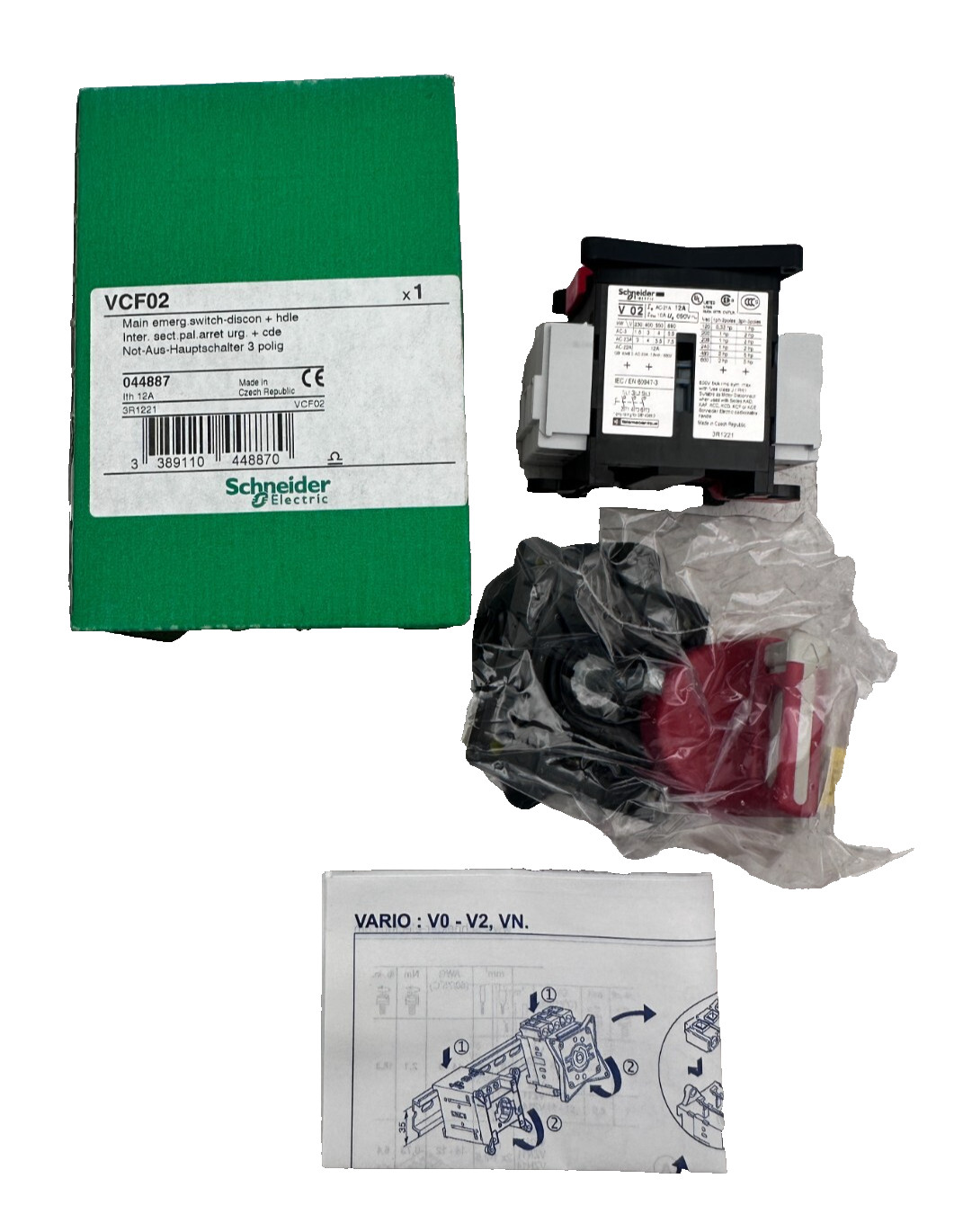 Interrupteur VCF02 Schneider Electric TeSys tripolaire blocable rouge jaune 32A