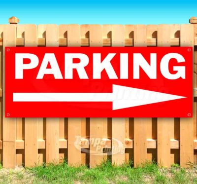 PARKING Advertising Vinyl Banner Flag Sign Many Sizes ARROW