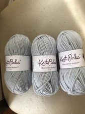 Knit Picks Wool Of  The Andes “Clarity” Lt. Gray 3 Skeins 25632